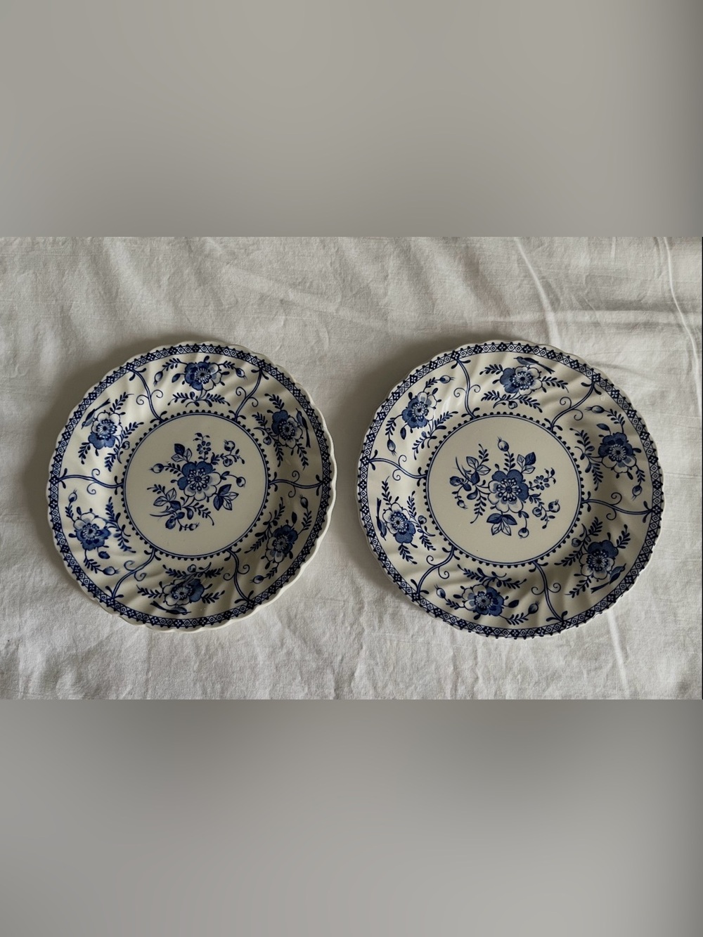 SET OF 2 VINTAGE JOHNSON BROTHERS INDIES IRONSIDE 6” SAUCERS - MADE IN ENGLAND